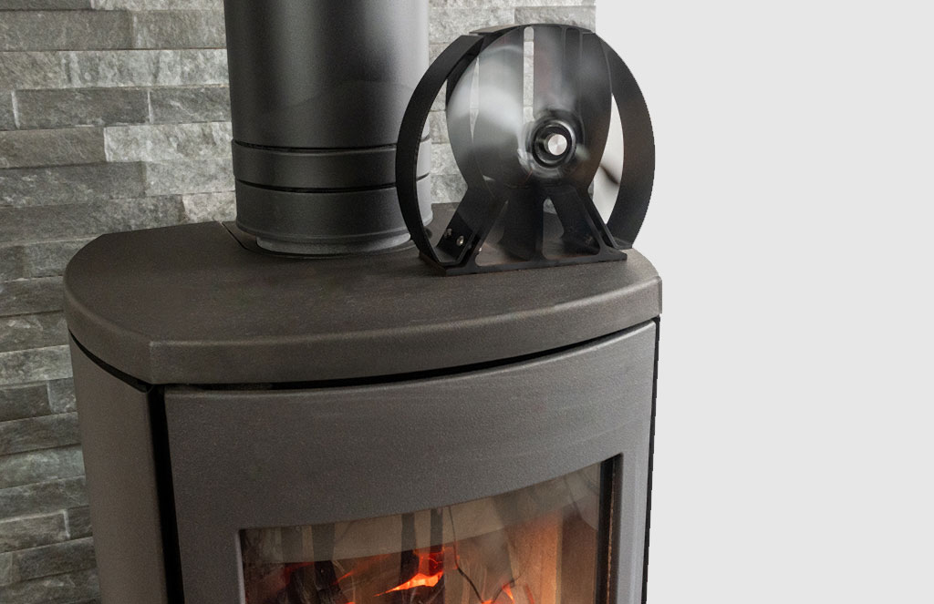 viking stove fan, log burner